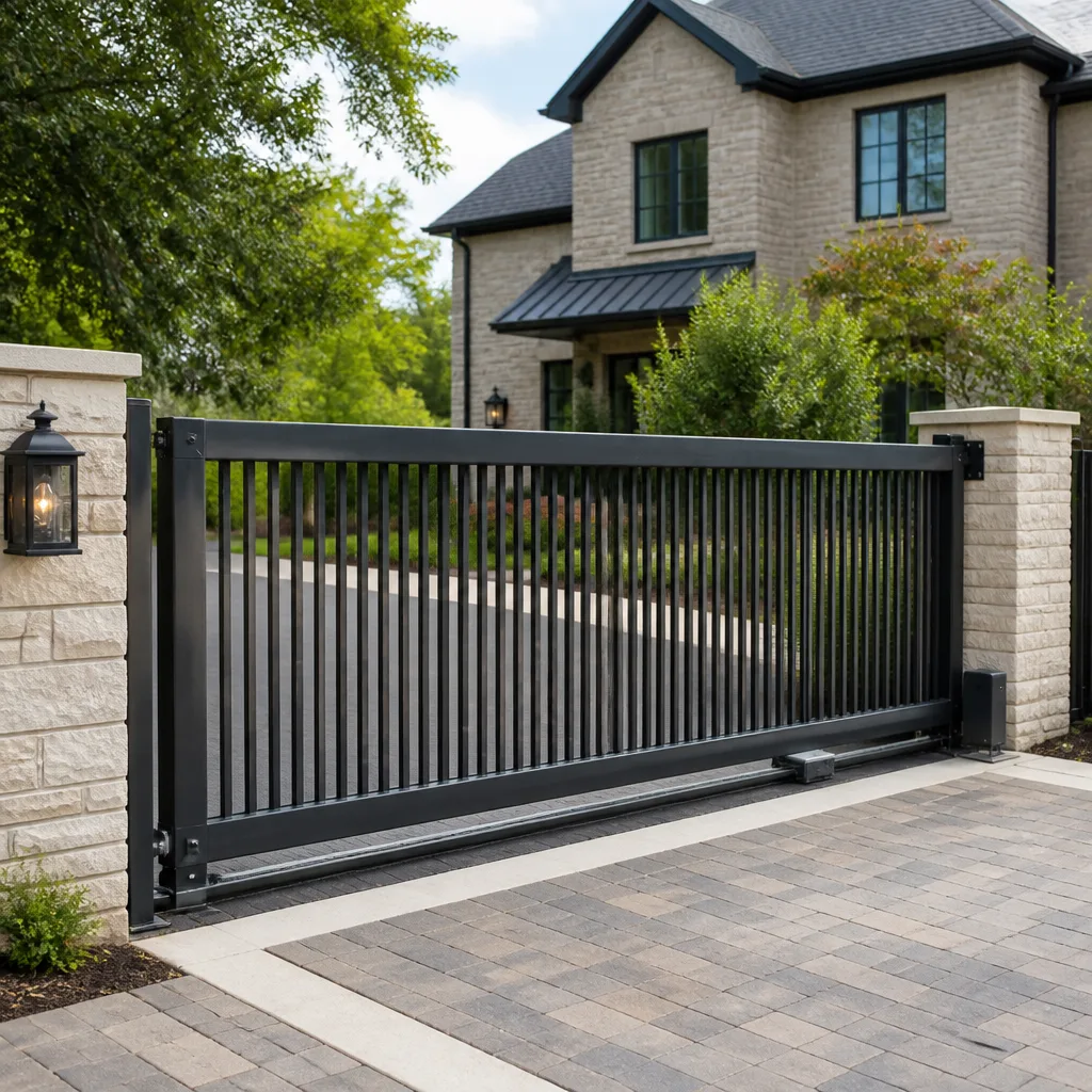 Sliding driveway gates